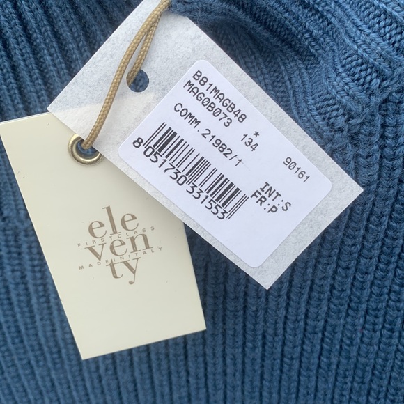 Eleventy blue Wool Sweater color block button sleeve - Picture 14 of 14